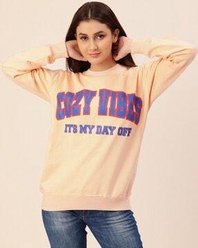 typographic print round-neck sweatshirt