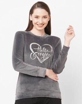 typographic print round-neck sweatshirt