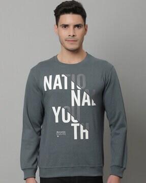 typographic print round-neck sweatshirt