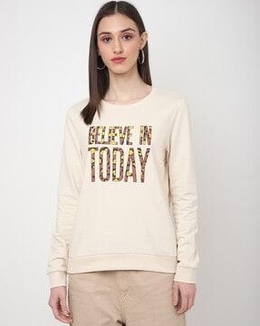 typographic print round-neck sweatshirt