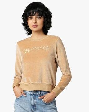 typographic print round-neck sweatshirt