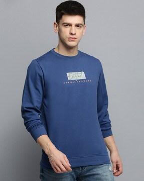 typographic print round-neck sweatshirt