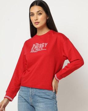 typographic print round-neck sweatshirt