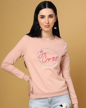 typographic print round-neck sweatshirt