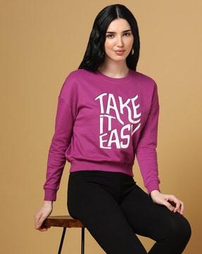 typographic print round-neck sweatshirt