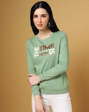 typographic print round-neck sweatshirt