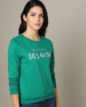 typographic print round-neck sweatshirt