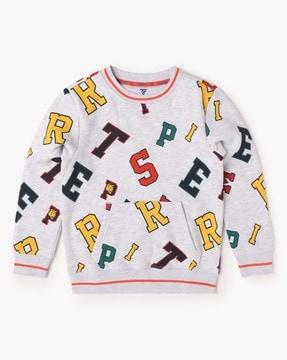 typographic print round-neck sweatshirt