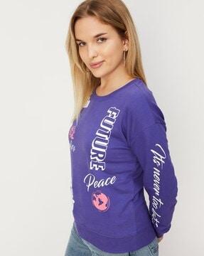 typographic print round-neck sweatshirt