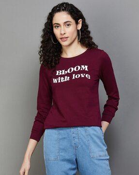 typographic print round-neck sweatshirt