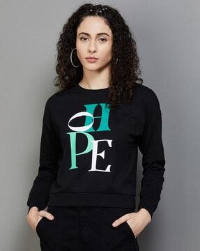 typographic print round-neck sweatshirt