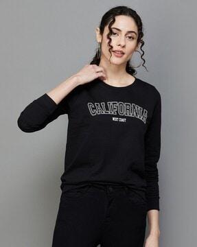 typographic print round-neck sweatshirt