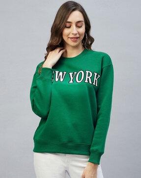 typographic print round-neck sweatshirt