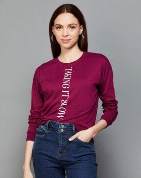 typographic print round-neck sweatshirt