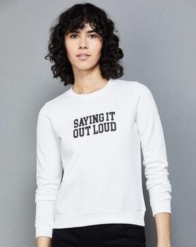 typographic print round-neck sweatshirt