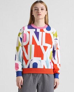 typographic print round-neck sweatshirt