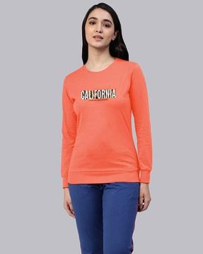 typographic print round-neck sweatshirt