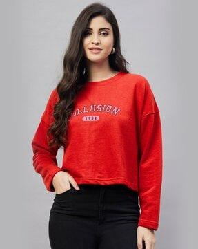 typographic print round-neck sweatshirt