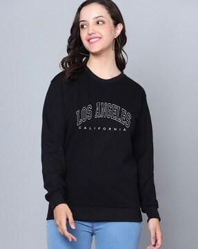 typographic print round-neck sweatshirt