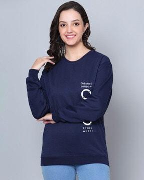 typographic print round-neck sweatshirt