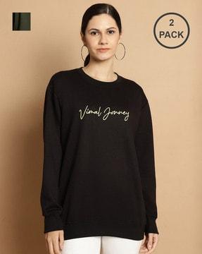 typographic print round-neck sweatshirt