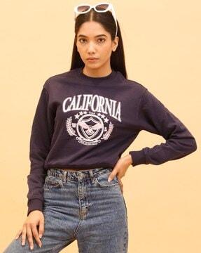 typographic print round-neck sweatshirt