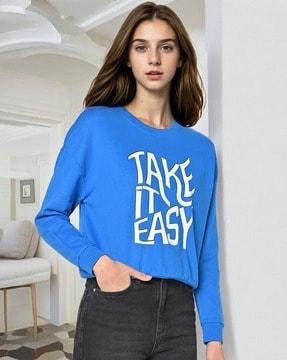 typographic print round-neck sweatshirt