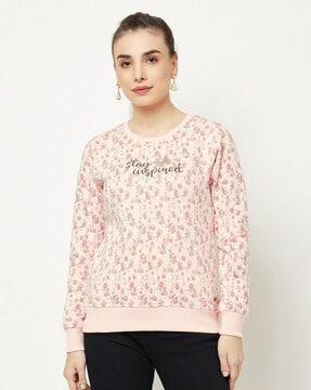 typographic print round-neck sweatshirt