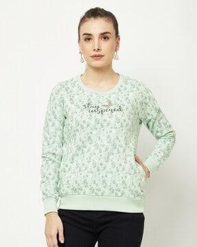 typographic print round-neck sweatshirt