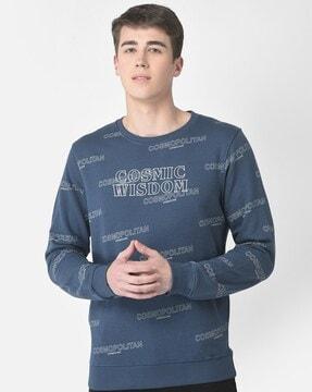 typographic print round-neck sweatshirt