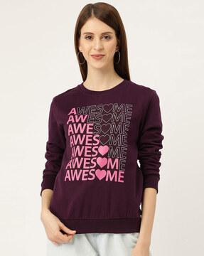 typographic print round-neck sweatshirt