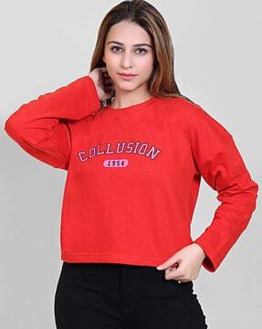 typographic print round-neck sweatshirt