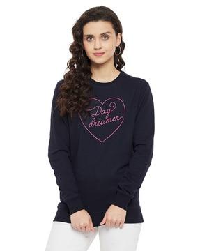 typographic print round-neck sweatshirt