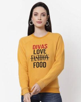 typographic print round-neck sweatshirt