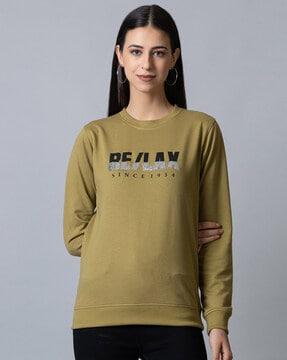 typographic print round-neck sweatshirt