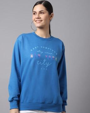 typographic print round-neck sweatshirt