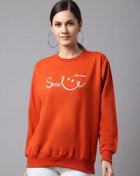 typographic print round-neck sweatshirt