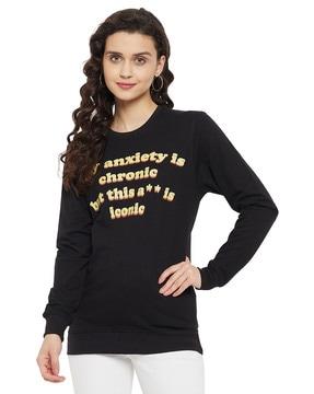 typographic print round-neck sweatshirt