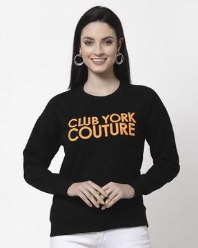 typographic print round-neck sweatshirt