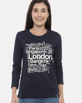 typographic print round-neck t-shirt