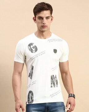 typographic print round-neck t-shirt