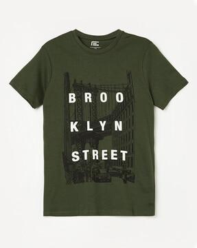 typographic print round-neck t-shirt