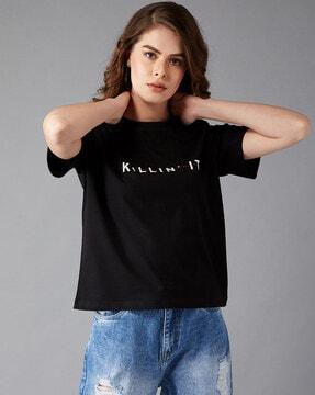 typographic print round-neck t-shirt