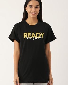 typographic print round-neck t-shirt