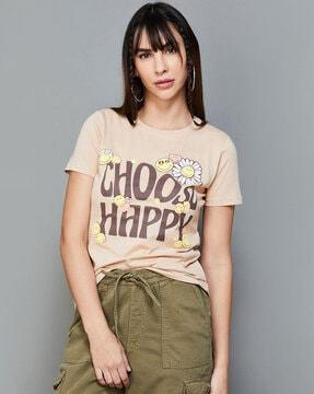 typographic print round-neck t-shirt