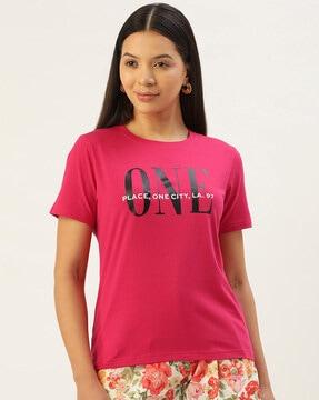 typographic print round-neck t-shirt