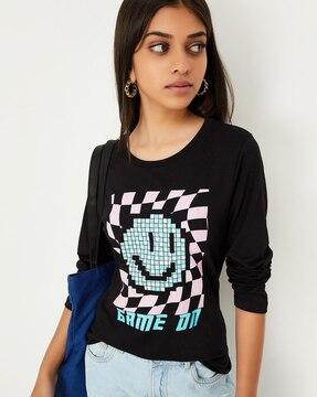 typographic print round-neck t-shirt