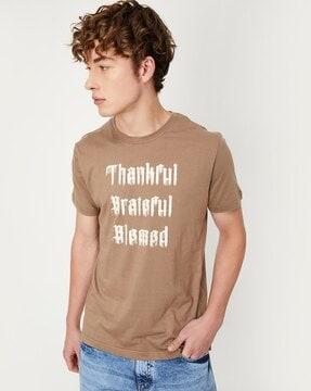 typographic print round neck t-shirt