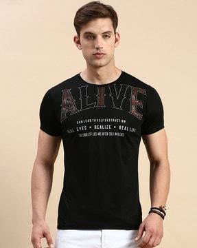 typographic print round-neck t-shirt