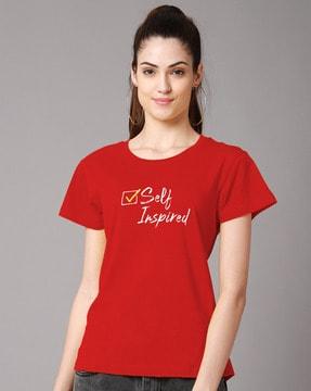 typographic print round-neck t-shirts